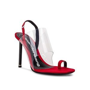 Alexander Wang Kaia Satin Heels in Red